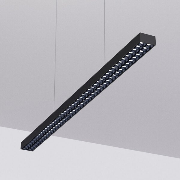 Arcchio LED κρεμαστό φωτιστικό γραφείου Jolinda, μαύρο, 118cm, πάνω/κάτω, Μαύρο, Μελέτη / Γραφείο, Μέταλλο, σύγχρονο