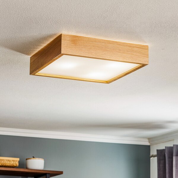 TEMAR LIGHTING Φωτιστικό οροφής Quatro DR με ξύλινο πλαίσιο, 38.5cm, ρυθμιζόμενος, Ξύλου, Σαλόνι / τραπεζαρία, Ξύλο, σύγχρονο