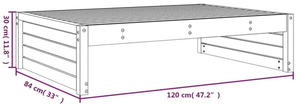 Υποπόδιο Κήπου Γκρι 120 x 80 εκ. από Μασίφ Ξύλο Πεύκου - Γκρι