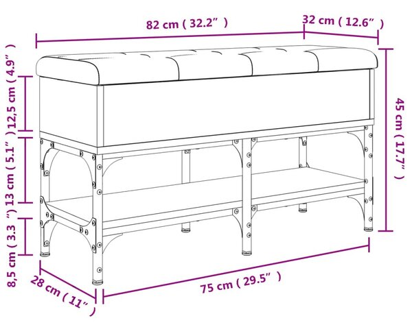 Παπουτσοθήκη Γκρι Sonoma 82x32x45 εκ. από Επεξεργασμένο Ξύλο - Γκρι