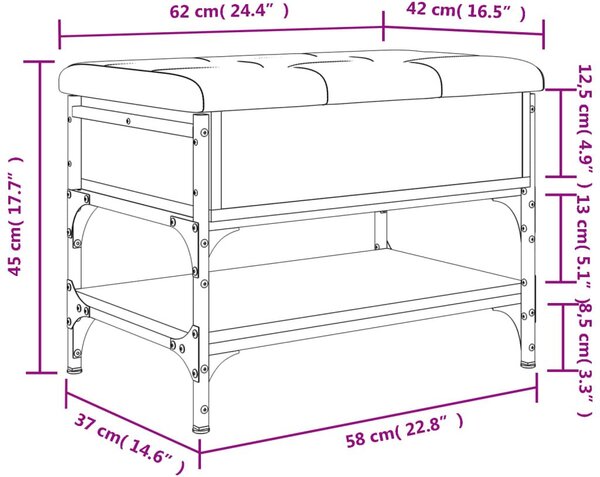 Παπουτσοθήκη Καπνιστή Δρυς 62x42x45 εκ. από Επεξεργασμένο Ξύλο - Καφέ