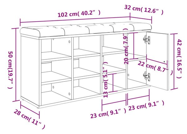 Παπουτσοθήκη Λευκή 102 x 32 x 50 εκ. από Επεξεργασμένο Ξύλο - Λευκό