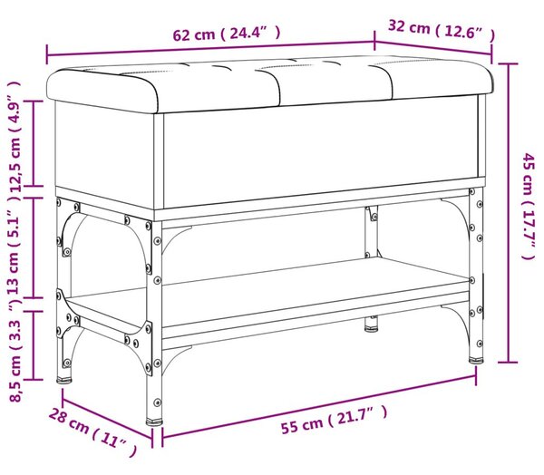 Παπουτσοθήκη Καπνιστή Δρυς 62x32x45 εκ. από Επεξεργασμένο Ξύλο - Καφέ