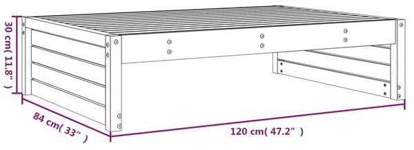 Υποπόδιο Κήπου Μελί 120 x 80 εκ. από Μασίφ Ξύλο Πεύκου - Καφέ