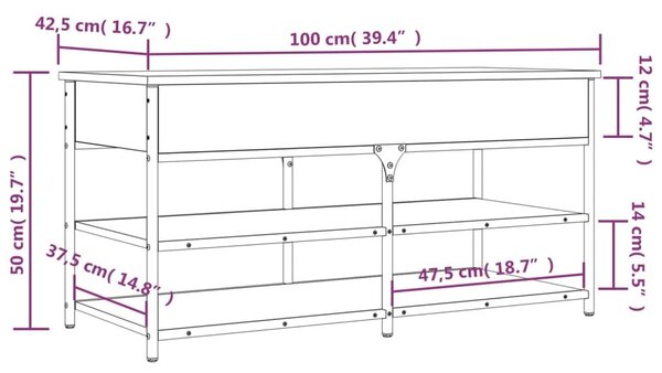 Παπουτσοθήκη Καπνιστή Δρυς 100x42,5x50εκ. Επεξεργασμένο Ξύλο - Καφέ