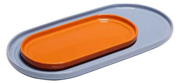 Hübsch - Amare Serving Trays Set of 2 Light Μπλε/Orange Hübsch