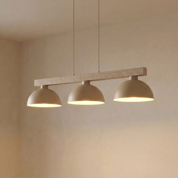 TK Lighting Κρεμαστό φωτιστικό Oslo, χρώμα άμμου, 3 λάμπες, μήκος 118 cm, E27, ρυθμιζόμενος, Μπεζ, Σαλόνι / τραπεζαρία, Μέταλλο, σύγχρονο