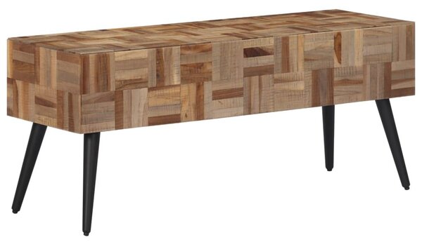 Πάγκος 110 x 35 x 45 εκ. από Μασίφ Ανακυκλωμένο Teak - Γκρι