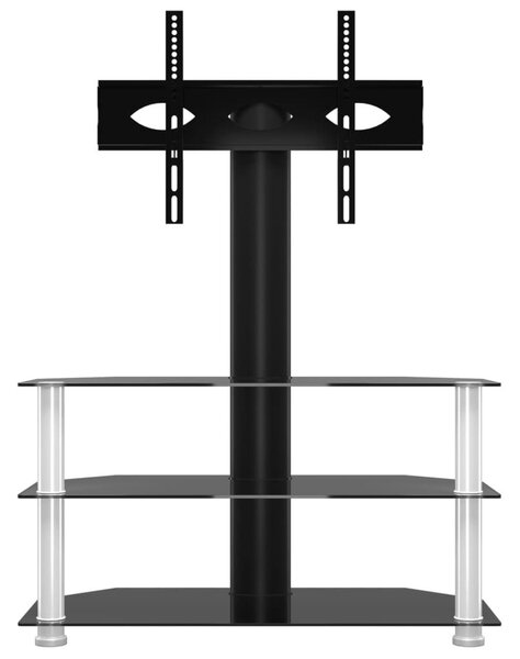 Βάση Τηλεόρασης Γωνιακή 3 Επιπέδων για 32-70 Ιντσών Μαύρη/Ασημί - Μαύρο