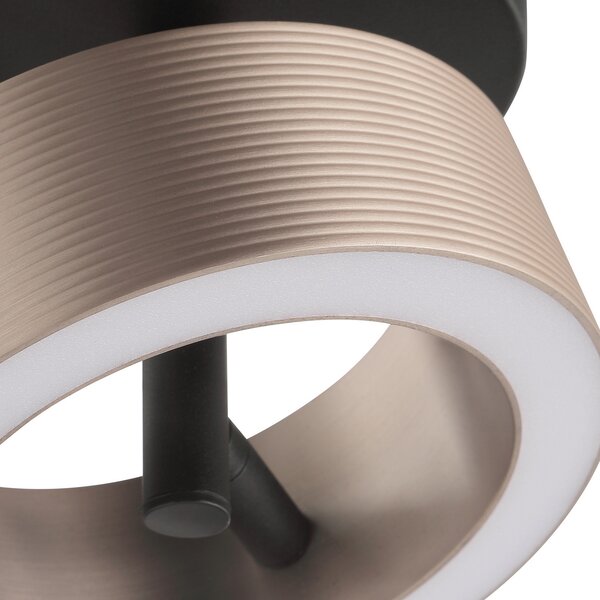 Brilliant Φωτιστικό οροφής LED Axion, μαύρο/καφέ, Ø 15 cm, Memory, CCT, ρυθμιζόμενος, Καφέ / Σκουριάς, Σαλόνι / τραπεζαρία, Πλαστικό, σύγχρονο