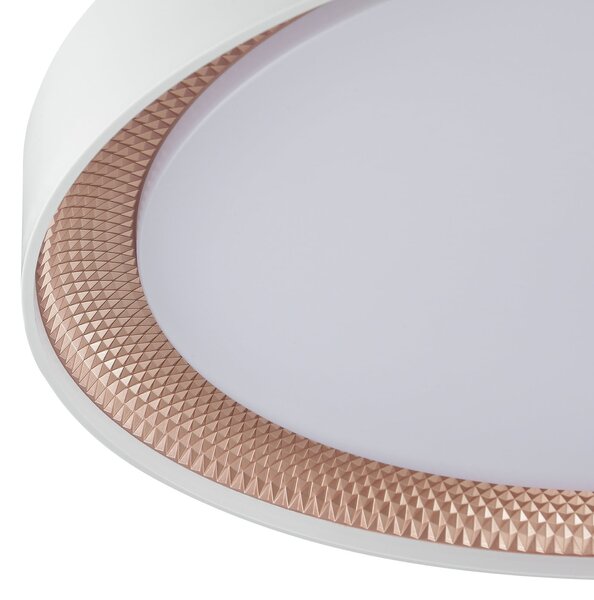 Brilliant Φωτιστικό οροφής LED Waldo, λευκό/ροζ χρυσό, Ø 48,5 cm, CCT, ρυθμιζόμενη ένταση., ρυθμιζόμενος, Λευκό, Σαλόνι / τραπεζαρία, Μέταλλο, σύγχρονο