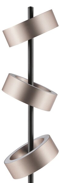 Brilliant Λάμπα δαπέδου LED Axion, μαύρο/καφέ, ύψος 150 εκ., CCT, ρυθμιζόμενη ένταση, ρυθμιζόμενος, Μαύρο, Σαλόνι / τραπεζαρία, Μέταλλο, σύγχρονο