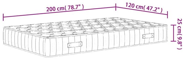 Στρώμα με Pocket Springs Μεσαία Σκληρότητα 120x200 εκ. - Λευκό