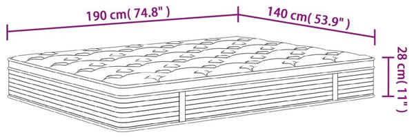 Στρώμα με Pocket Springs Μεσαία 140x190 εκ. - Γκρι