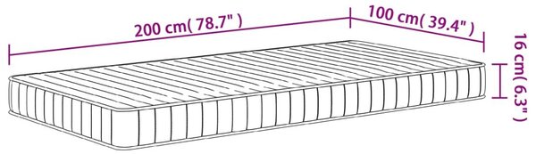 Στρώμα Αφρού Medium Soft 100x200 εκ. - Λευκό