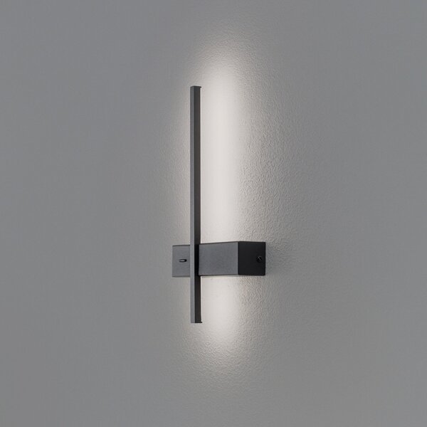 Milagro Lighting LED φωτιστικό τοίχου Vision, ύψος 30 cm, μέταλλο, μαύρο, 3.000 K, Μαύρο, Σαλόνι / τραπεζαρία, Μέταλλο, σύγχρονο, Γωνιακός τοίχος