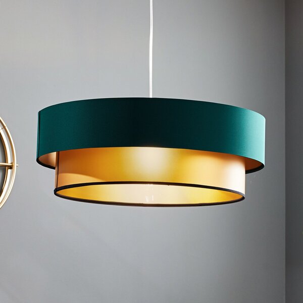 Maco Design Φωτιστικό κρεμαστό Dorina, πράσινο/χρυσό Ø 60cm, ρυθμιζόμενος, Πράσινο, Σαλόνι / τραπεζαρία, Πλαστικό, σύγχρονο