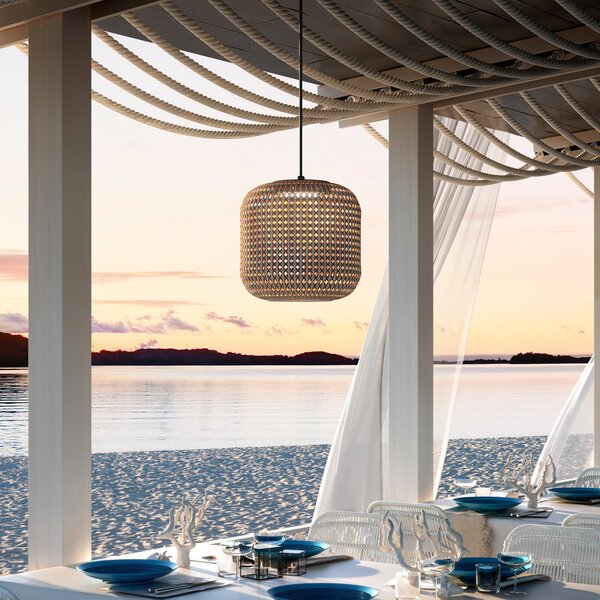 Bover Nans S/31 LED κρεμαστό φωτιστικό εξωτερικού χώρου, καφέ, ρυθμιζόμενος, Καφέ / Σκουριάς, Πλαστικό, σχεδιασμός