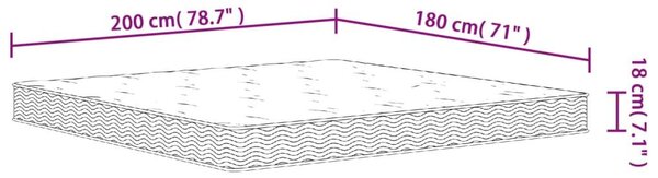 Στρώμα με Bonnell Springs Μεσαία Σκληρότητα 180 x 200 εκ. - Λευκό