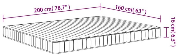 Στρώμα Αφρού Medium Soft 160x200 εκ. - Λευκό