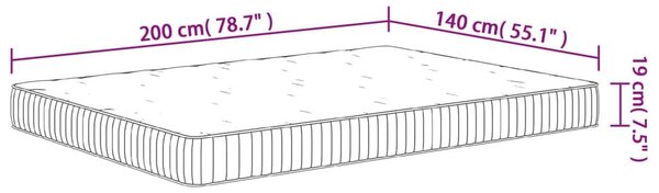 Στρώμα με Pocket Springs Μεσαία 140x200 εκ. - Λευκό