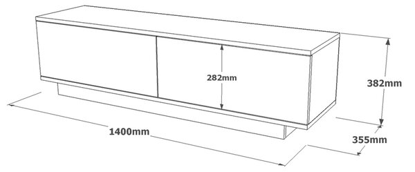 Έπιπλο Τηλεόρασης ArteLibre BRENT Λευκό Μοριοσανίδα 140x35.5x38.2cm