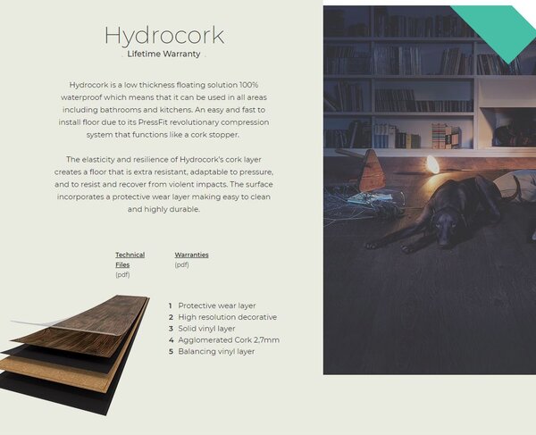 LVT Βινυλικό Δάπεδο Hydrocork Sawn Bisque Oak