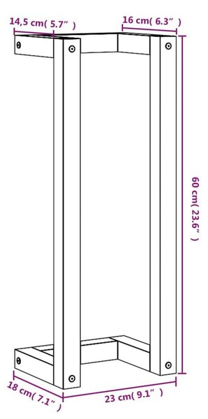 Πετσετοκρεμάστρα Καφέ Κεριού 23x18x60 εκ. από Μασίφ Ξύλο Πεύκου - Καφέ