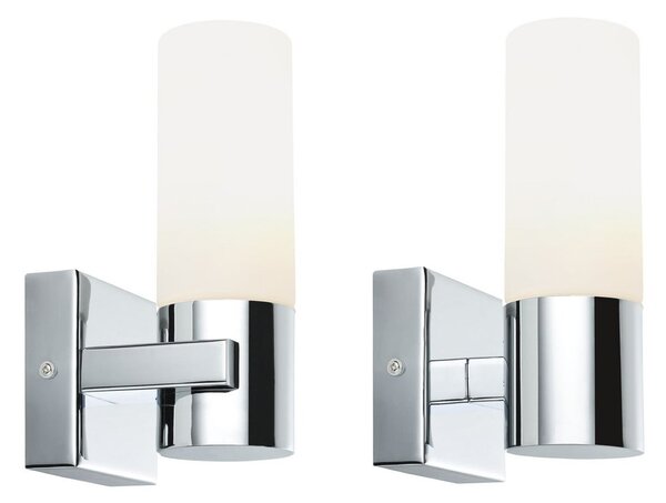 Paulmann Λάμπα καθρέφτη LED Gemini, χρώμιο, σετ 2 τεμαχίων, ρυθμιζόμενη ένταση,, ρυθμιζόμενος, Ασημένιο, Μπάνιο, Μέταλλο, σύγχρονο