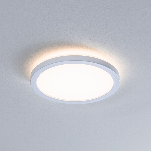 Paulmann LED Panel Atria Shine, Ø19cm λευκό IP44 3000K on/off, Λευκό, Μελέτη / Γραφείο, Πλαστικό, σύγχρονο