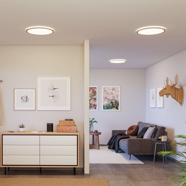 Paulmann LED Panel Atria Shine Ø42cm ξύλο IP44 4000K on/off, Ξύλου, Μελέτη / Γραφείο, Πλαστικό, σύγχρονο