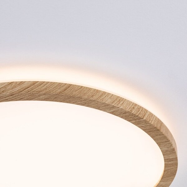 Paulmann LED Panel Atria Shine Ø19cm ξύλο IP44 3000K on/off, Ξύλου, Μελέτη / Γραφείο, Πλαστικό, σύγχρονο