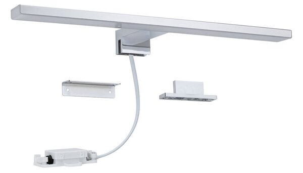 Paulmann Φωτιστικό καθρέφτη LED Evie, χρώμιο, 40 cm, IP44, Ασημένιο, Μπάνιο, Πλαστικό, σύγχρονο