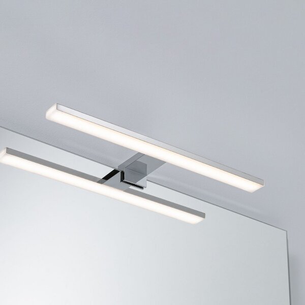 Paulmann Φωτιστικό καθρέφτη LED Evie, χρώμιο, 40 cm, IP44, Ασημένιο, Μπάνιο, Πλαστικό, σύγχρονο