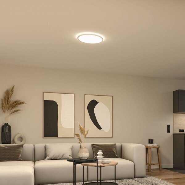Paulmann LED Panel Atria Shine Ø40cm λευκό IP20 3000K on/off, Λευκό, Μελέτη / Γραφείο, Πλαστικό, σύγχρονο
