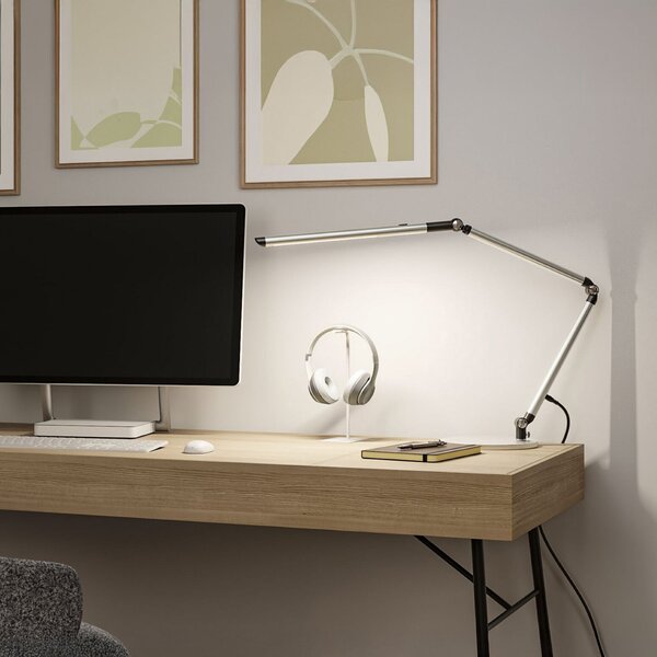 Paulmann Λάμπα γραφείου LED FlexBar, ασημί, 36 cm, CCT, ρυθμιζόμενος, Μεταλλικό, Μελέτη / Γραφείο, Αλουμίνιο, σύγχρονο