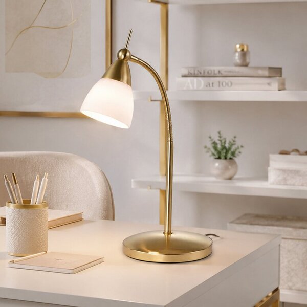 Paul Neuhaus Επιτραπέζιο φωτιστικό Pino, ορείχαλκος, 45 cm, dimmable, G9, ρυθμιζόμενος, Χρυσό / Ορείχαλκου, Σαλόνι / τραπεζαρία, Μέταλλο, σύγχρονο