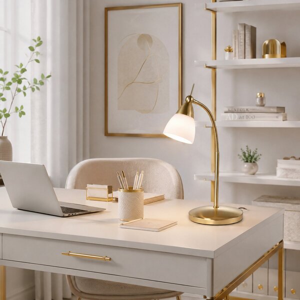 Paul Neuhaus Επιτραπέζιο φωτιστικό Pino, ορείχαλκος, 45 cm, dimmable, G9, ρυθμιζόμενος, Χρυσό / Ορείχαλκου, Σαλόνι / τραπεζαρία, Μέταλλο, σύγχρονο