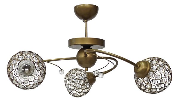 Φωτιστικό Οροφής Τρίφωτο Heronia Chris Bronze 01-0360