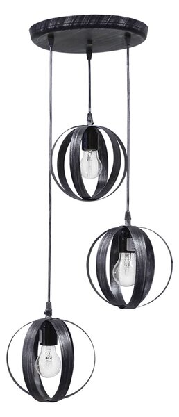 Φωτιστικό Οροφής Τρίφωτο Heronia Lama Black 34-0085
