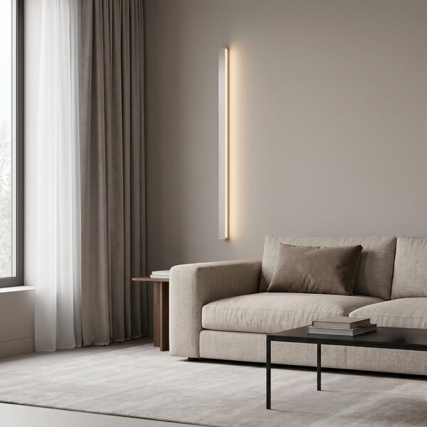 Lucande Φωτιστικό τοίχου LED Kinsley, 90 εκ., νικέλιο, με δυνατότητα ρύθμισης, ρυθμιζόμενος, Μεταλλικό, Σαλόνι / τραπεζαρία, Μέταλλο, σύγχρονο
