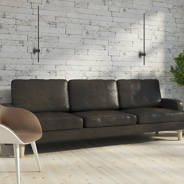 Milagro Lighting LED φωτιστικό τοίχου Swing, ύψος 60 cm, CCT, μέταλλο, μαύρο, Μαύρο, Σαλόνι / τραπεζαρία, Μέταλλο, σύγχρονο