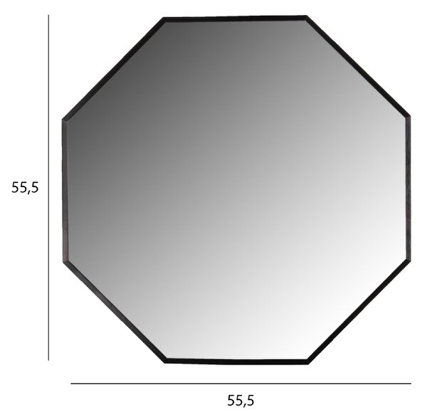 ΚΑΘΡΕΠΤΗΣ ΤΟΙΧΟΥ HM9583.01 ΟΚΤΑΓΩΝΟΣ ΣΚΕΛΕΤΟΣ ΑΛΟΥΜΙΝΙΟΥ ΜΑΥΡΟ 55,5x2,5x55,5Υεκ
