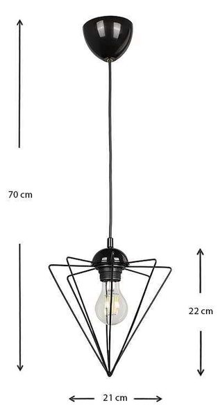 Φωτιστικό οροφής Stormie Megapap E27 μεταλλικό μονόφωτο χρώμα μαύρο 21x21x70εκ