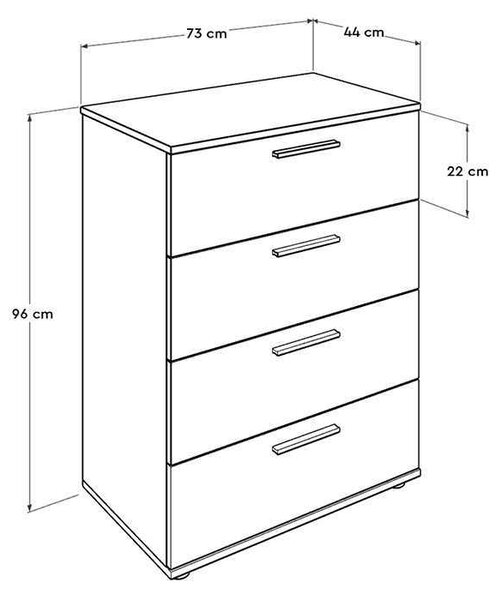 Συρταριέρα Trendline Megapap σε χρώμα sonoma 73x44x96εκ