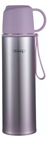 Θερμ΄ός Rosberg R52010F, 500 ml, Κύπελλο με καπάκι, Ανοξείδωτο, Μωβ