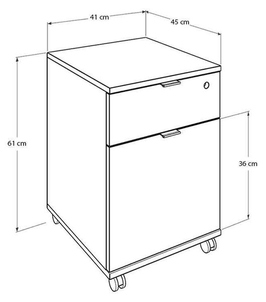 Συρταριέρα γραφείου Rio Megapap τροχήλατη σε χρώμα sonoma 41x41x61εκ