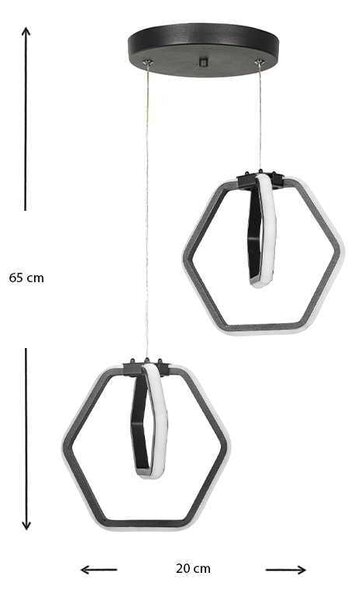 Φωτιστικό οροφής Led Holt Megapap μεταλλικό χρώμα μαύρο 20x20x68εκ