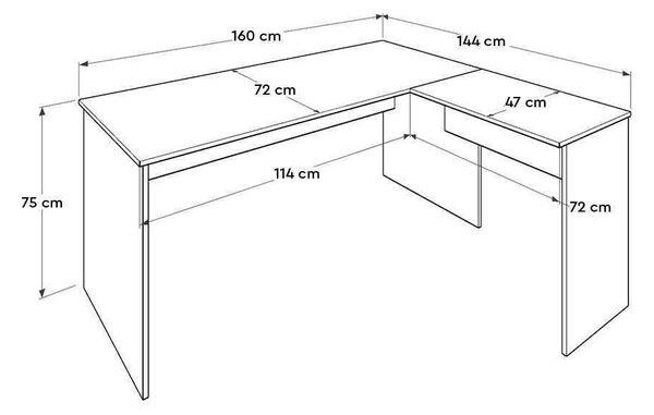 Γραφείο διευθυντικό Rio Megapap χρώμα καρυδί 160x144x75εκ