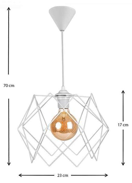 Φωτιστικό οροφής Pyant Megapap μεταλλικό χρώμα λευκό 23x17x70εκ